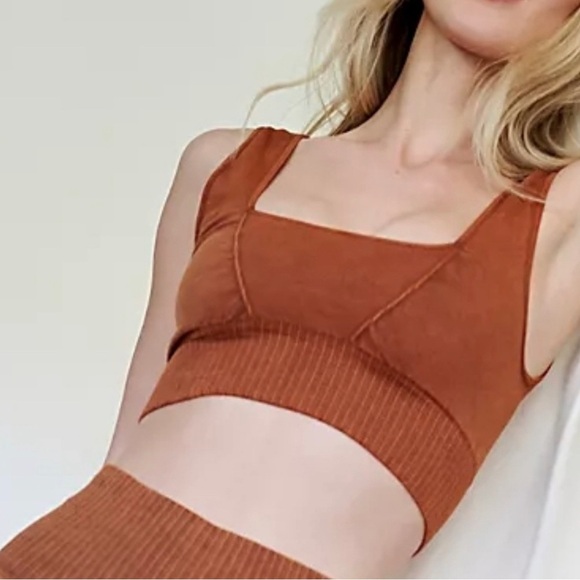 Free People Good Karma Square Neck Crop Top in Toasted Coconut Size XS/S… - Picture 6 of 9